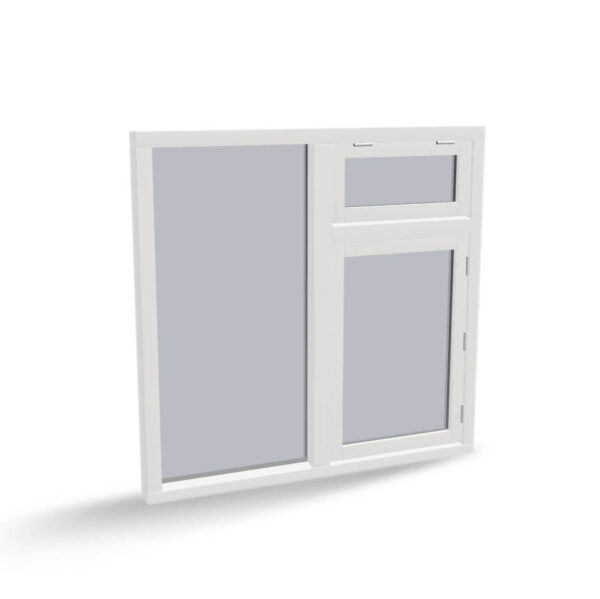 Houten raamkozijn met draairaam, uitzetraam en vast raam, 3 vaks