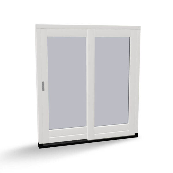 Houten schuifpui, 1 vaste deur, 1 schuivende deur