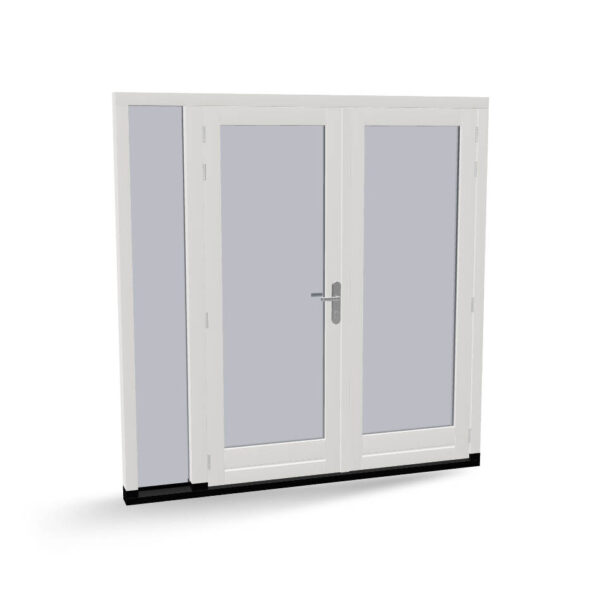 Houten dubbele deuren met zijlicht, buitendraaiend