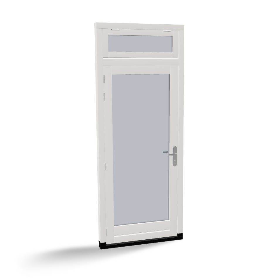 Houten deur met uitzetraam, buitendraaiend