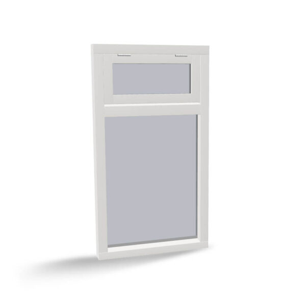 Houten raamkozijn met vast raam en uitzetraam, 2-vaks