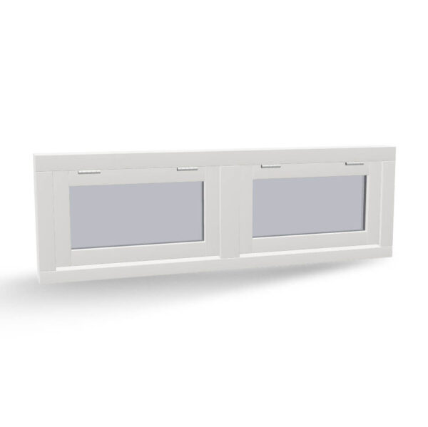 Houten raamkozijn met 2 uitzetramen, 2-vaks